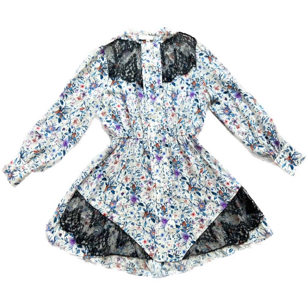 Fleur Du Mal Floral and Lace Dress Size 8